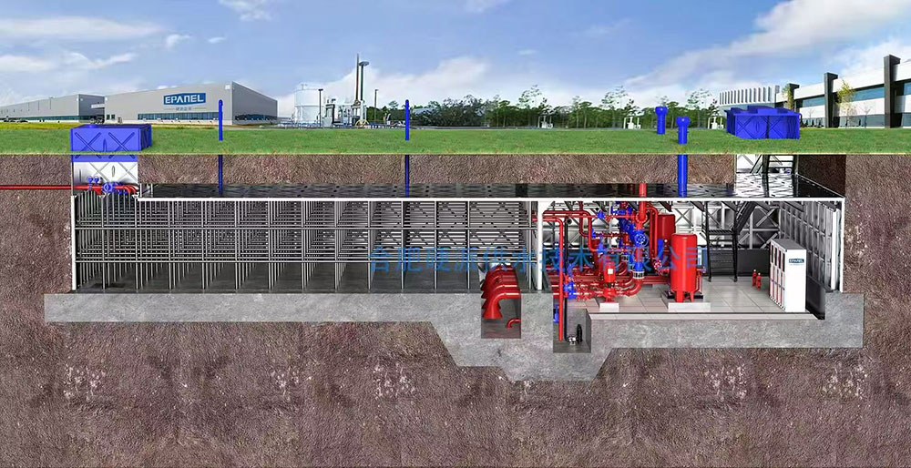 Integrated pump house cross-section