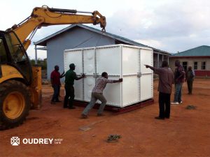 Installation of Customized Fiberglass (FRP) Water Tank for a Factory in Nigeria