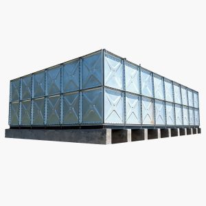 Hot Dip Galvanized Pressed Steel Water Tank with High Steel Tower Hot Dip Galvanized Pressed Steel Water Tank with High Steel Tower
