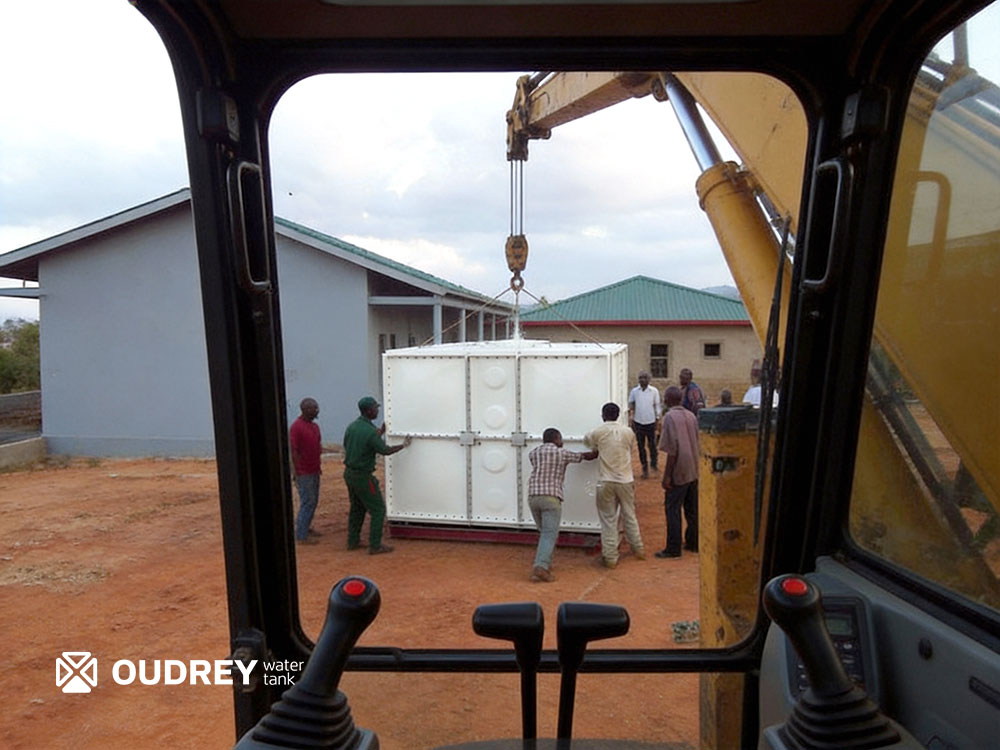 Installation of Customized Fiberglass (FRP) Water Tank for a Factory in Nigeria