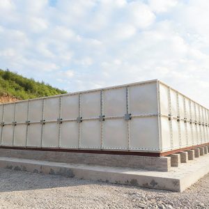 Outdoor fiberglass water tank for agricultural use. Outdoor fiberglass water tank for agricultural use.