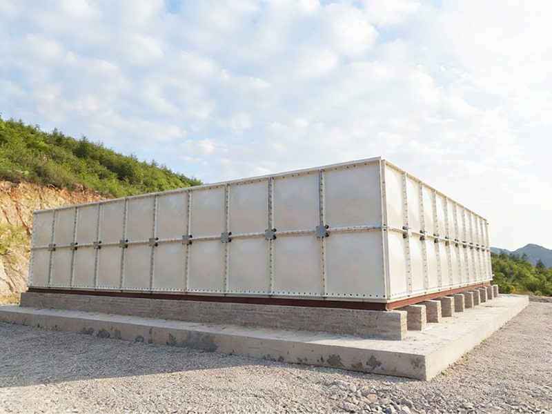 Outdoor fiberglass water tank for agricultural use. Outdoor fiberglass water tank for agricultural use.
