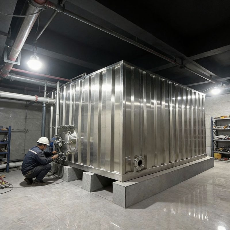 Installation of fire protection, emergency, and factory water tanks Installation of fire protection, emergency, and factory water tanks