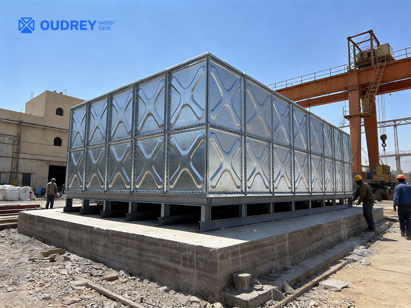 Iraq Factory Customized 8×5×2 m HDG Water Tank Project