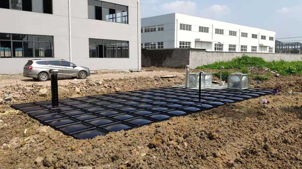 BDF modular composite underground water tank with GSC galvanized steel panels
