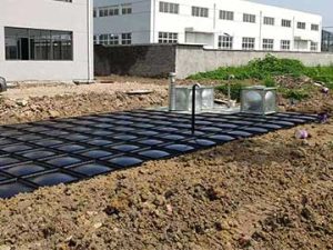 Modular underground water tank with BDF structure and GSC steel panels