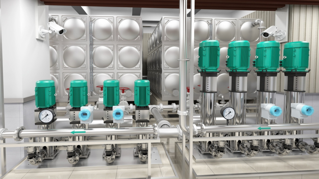 Integrated pump house real scene