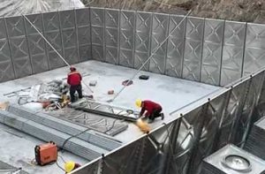Large Composite BDF Underground Water Tank Installation Site