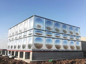 Modular galvanized steel water tank for building secondary water supply system applications