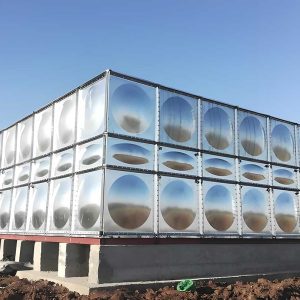 Modular galvanized steel water tank for building secondary water supply system applications