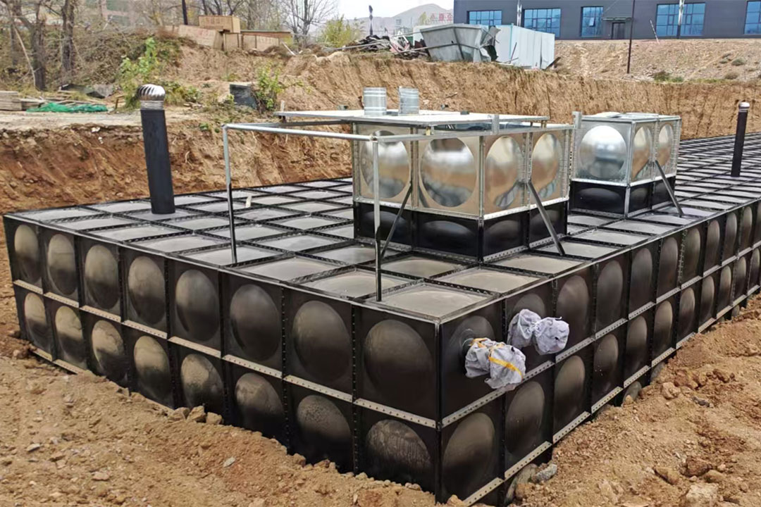 Large-capacity underground fire and production water storage system 912m³