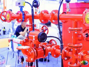 Check valve installed in pipeline to prevent backflow in pumping system.