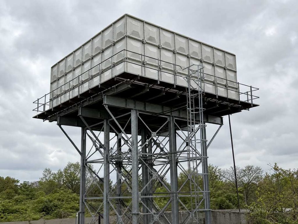 GRP Water Tank with Steel Tower Structure for Farm Irrigation