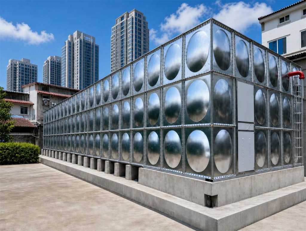 Large Capacity Hot-Dip Galvanized Water Tank System for Building Water Supply