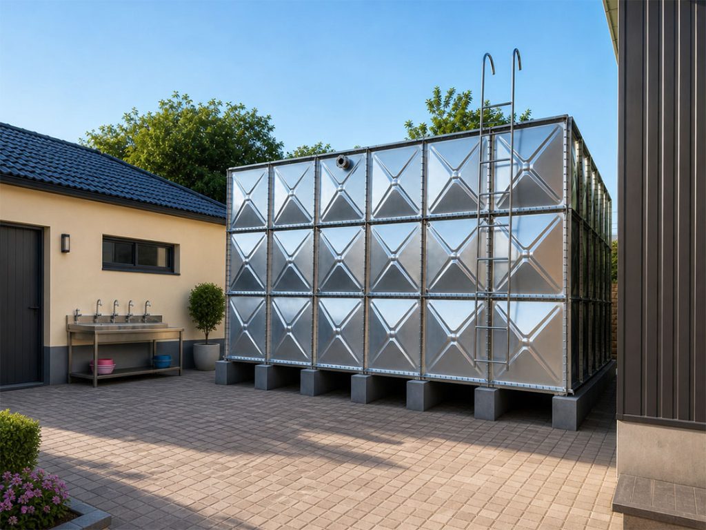 Large Capacity Hot-Dip Galvanized Water Tank System for Building Water Supply