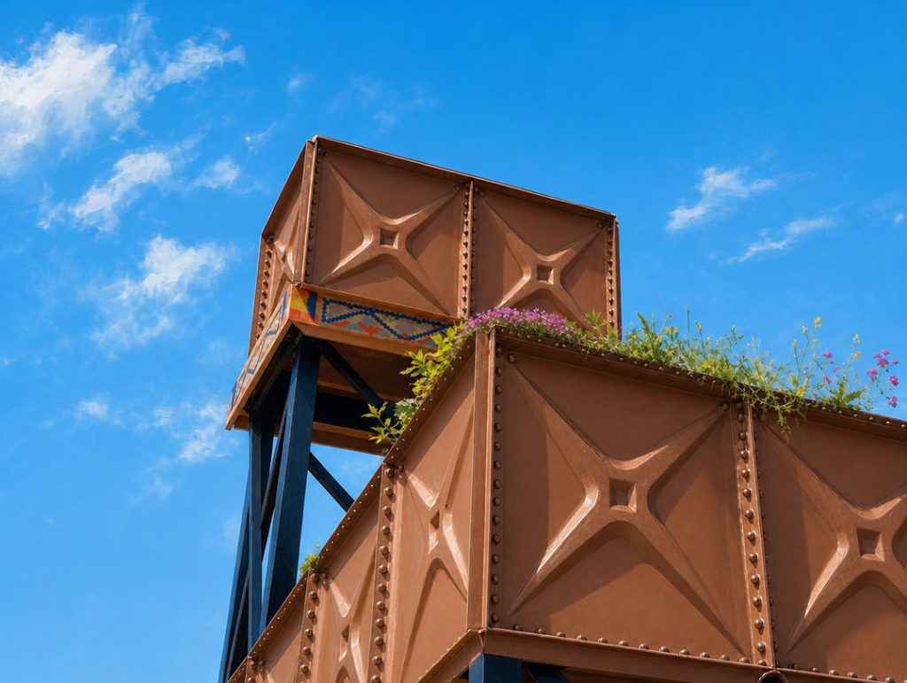 Building a Garden with Vertical Sectional Water Tanks