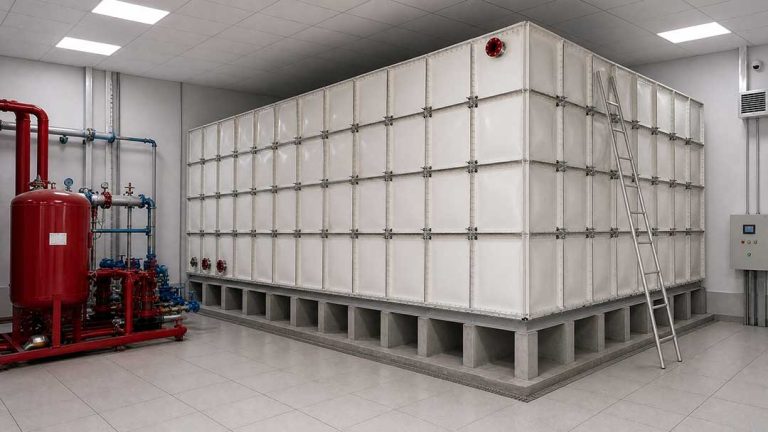 GRP Water Tank Installation in Progress at a Data Center in Malaysia
