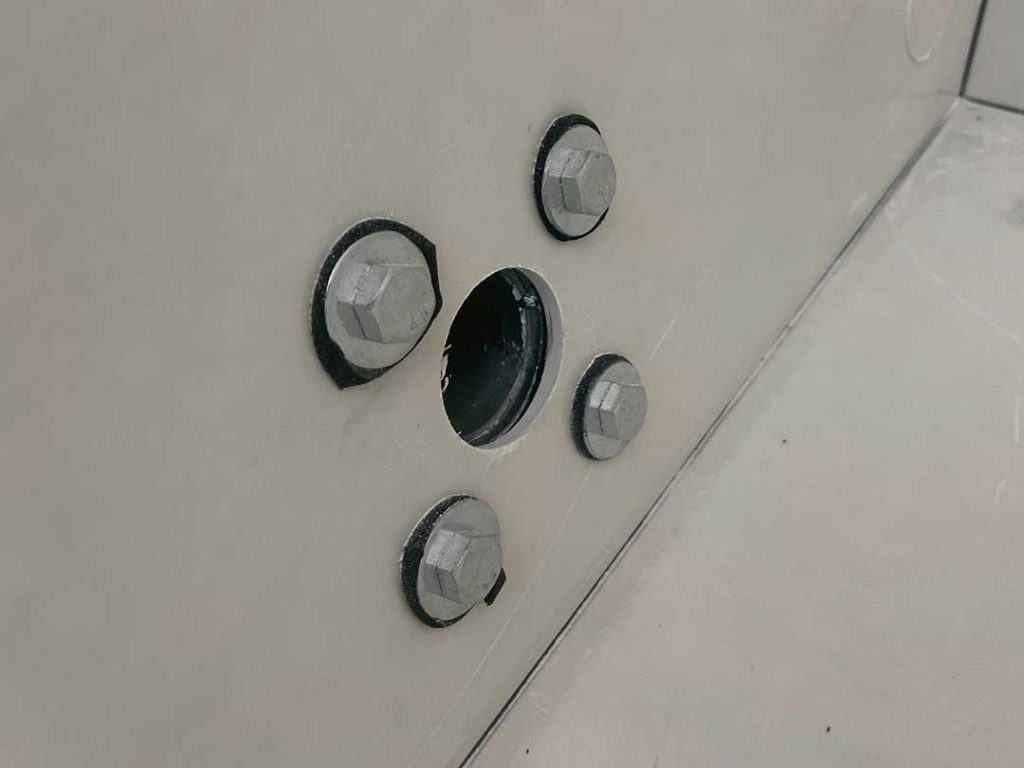Inside of the Flange Opening of the GRP Water Tank