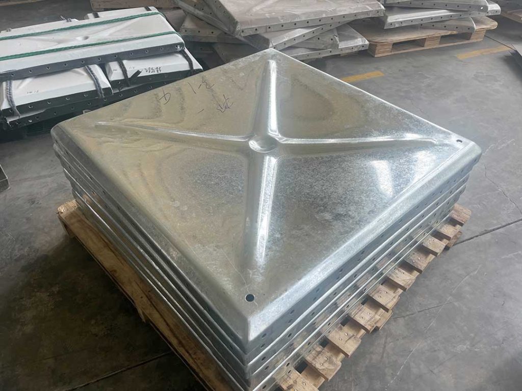 1×1m Hot-Dip Galvanized Modular Water Tank Panel with Star-Shaped Reinforcement Ribs