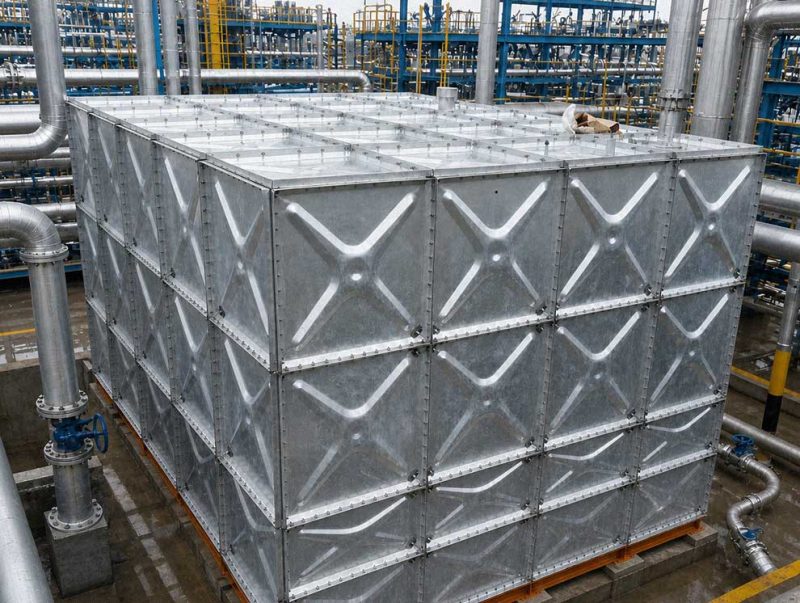 Modular HDG Water Tank for Fire Water Storage in Petrochemical Facilities Modular HDG Water Tank for Fire Water Storage in Petrochemical Facilities