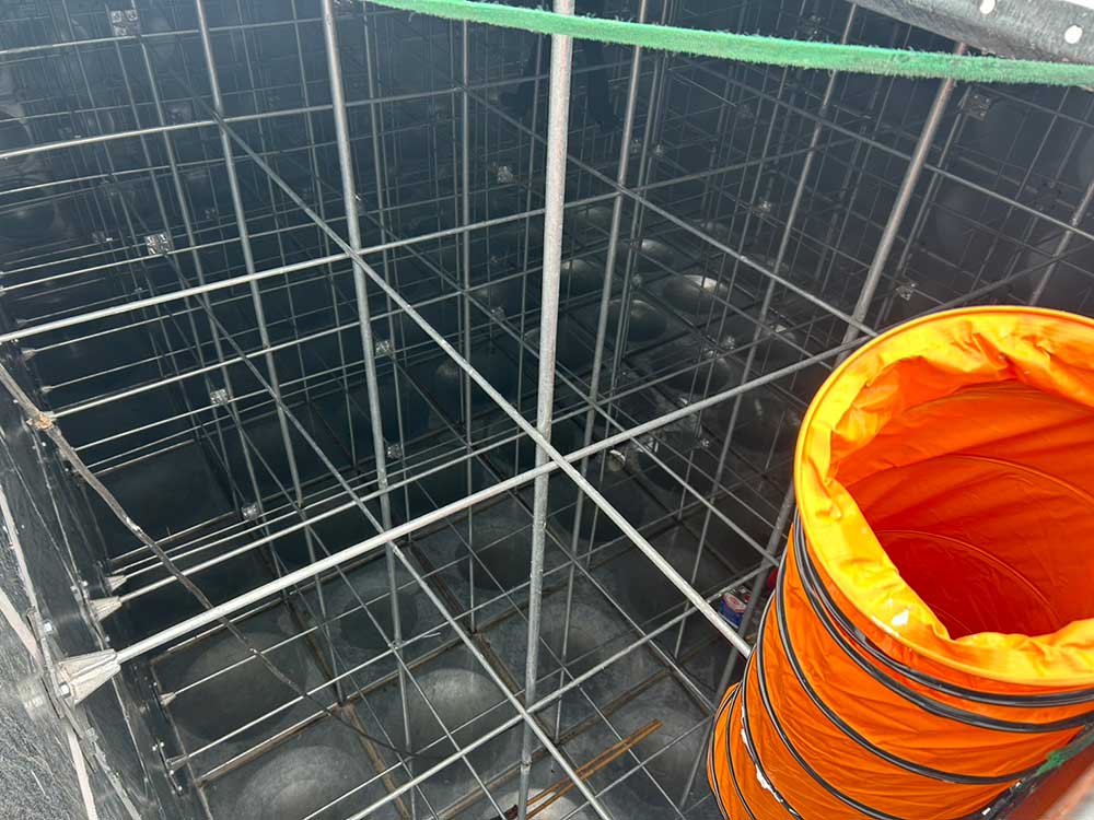 Internal Structure of an Assembled Hot-Dip Galvanized Water Tank